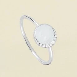 Bague Fine MOONNACRE - Nacre / Argenté