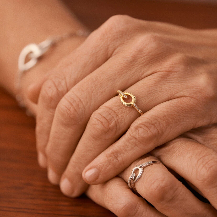 Bague Fine GEMINI - Cristal / Argenté 4 Bague Fine GEMINI - Cristal / Argenté – Image 2