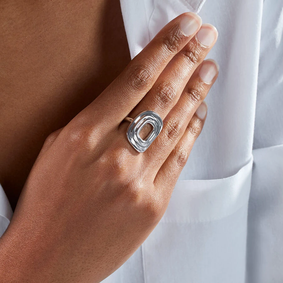 Bague Large SOUL - Argenté 4 Bague Large SOUL - Argenté – Image 2