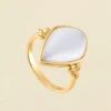 Bague Fine CREPUSCULE - Blanc / Doré -Agatha 02280241 094 52 01