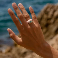 Bague Large CYCLADES - Rose Pâle/ Doré -Agatha 02280248 895 52 M2