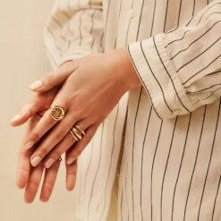 Bague Large TRIJONC - Doré -Agatha 02290003 157 52 M2