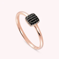 Bague Fine GLORIA - Noir / Rose