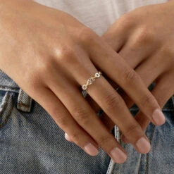 Bague Fine ETREINTE - Argenté / Doré -Agatha 02290022 879 52 M1