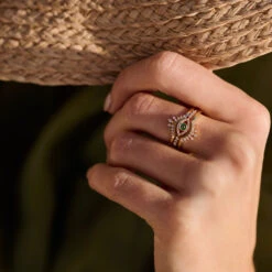 Bague Fine LUCKY EYE - Cristal / Doré -Agatha 02290028 137 52 M2