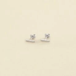 Boucles D'oreilles Puces BARSHINE - Cristal / Argenté