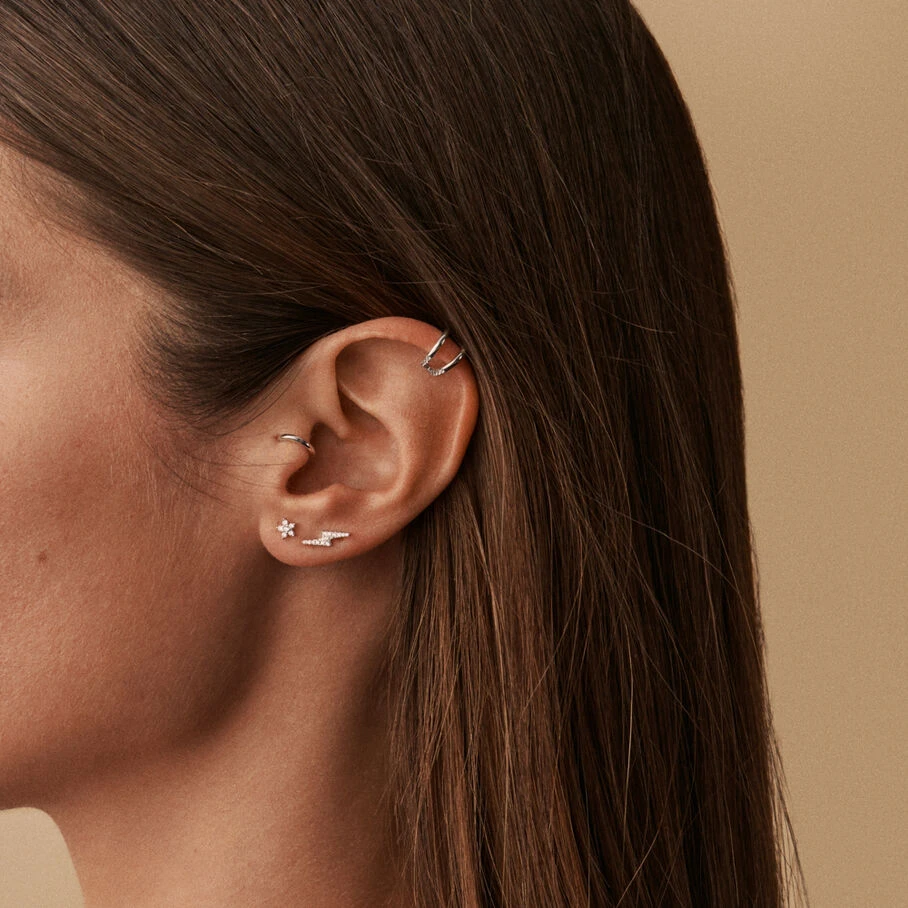 Piercing Puce ECLAIR - Cristal / Argenté 4 Piercing Puce ECLAIR - Cristal / Argenté – Image 2