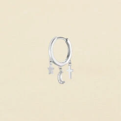 Piercing Créole CRIOCHAR - Cristal / Argenté