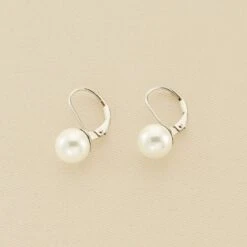 Boucles D'oreilles Pendantes PEARLY - Perle / Argenté