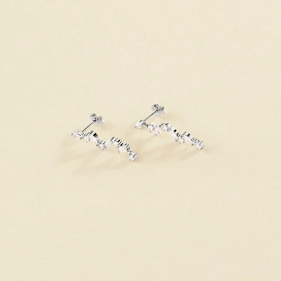 Boucles D'oreilles Pendantes PLEIADES - Cristal / Argenté 3 Boucles D'oreilles Pendantes PLEIADES - Cristal / Argenté