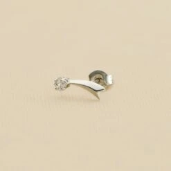 Piercing Puce FILANTE - Cristal / Argenté