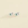 Boucles D'oreilles Puces LUCKY EYE - Turquoise / Argenté -Agatha 02321269 650 TU 01