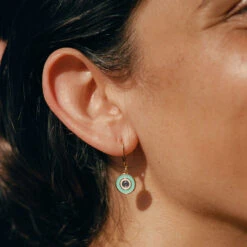 Boucles D'oreilles Pendantes CYCLADES - Turquoise / Doré -Agatha 02381228 731 TU M2