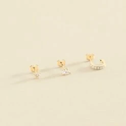 Piercing Puce PARADIS - Cristal / Doré