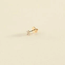 Piercing Puce FLOR6 - Cristal / Doré