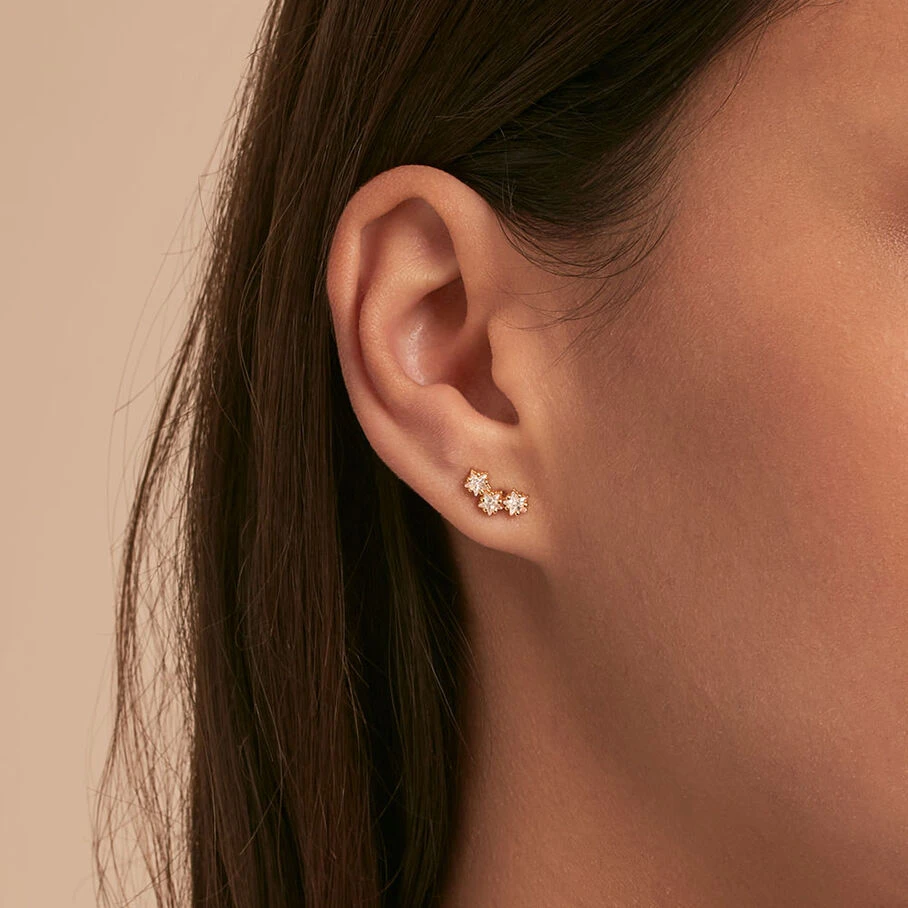 Piercing Puce SHINE - Cristal / Doré 4 Piercing Puce SHINE - Cristal / Doré – Image 2