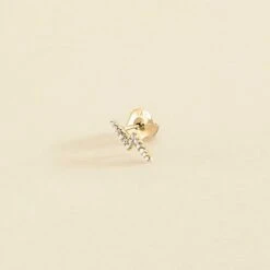 Piercing Puce ECLAIR - Cristal / Doré