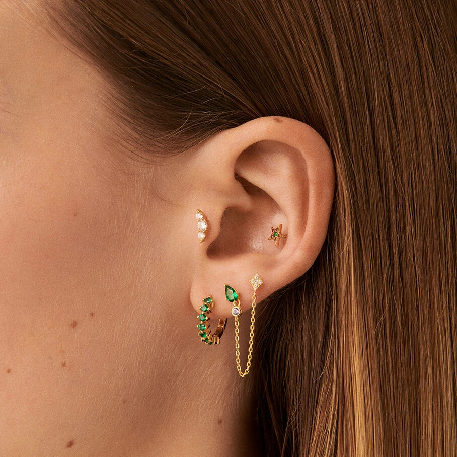 Piercing Puce ASTRA - Violet / Doré 4 Piercing Puce ASTRA - Violet / Doré – Image 2