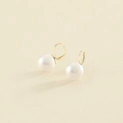 Boucles D'oreilles Pendantes PEARLY - Perle / Doré