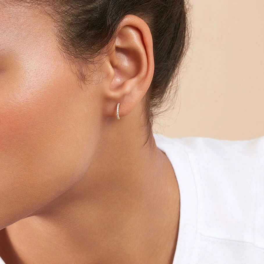 Créoles MULTI - Cristal / Doré 4 Créoles MULTI - Cristal / Doré – Image 2