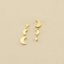 Boucles D'oreilles Pendantes LUNAISON - Doré