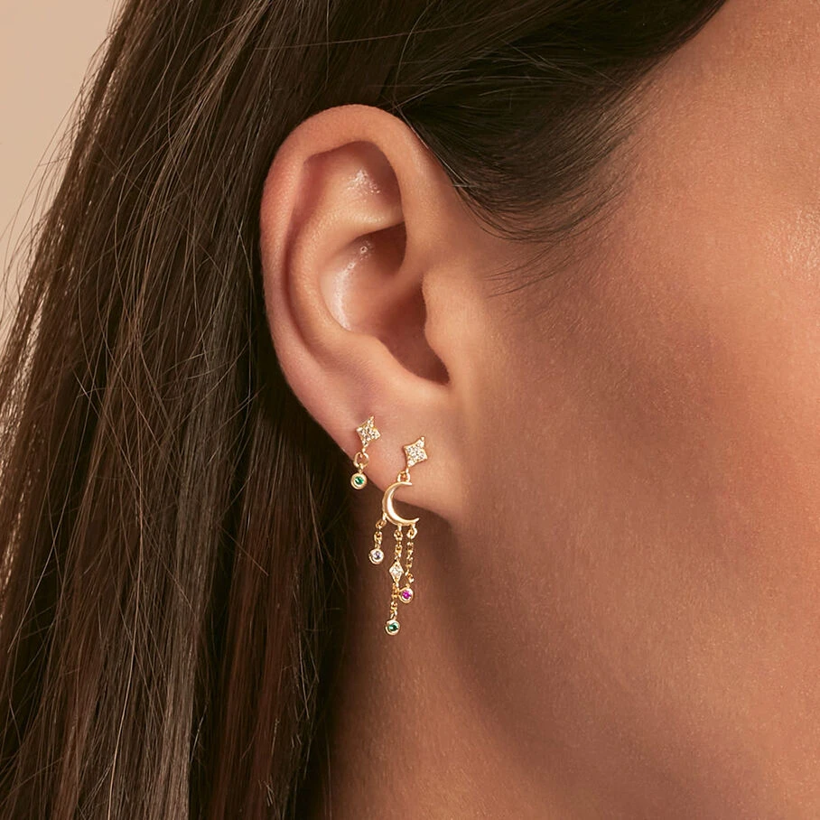 Piercing Puce ASTRAL - Vert / Doré 4 Piercing Puce ASTRAL - Vert / Doré – Image 2