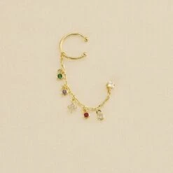 Piercing Ear Cuff MIX & MATCH - Multicolore / Doré