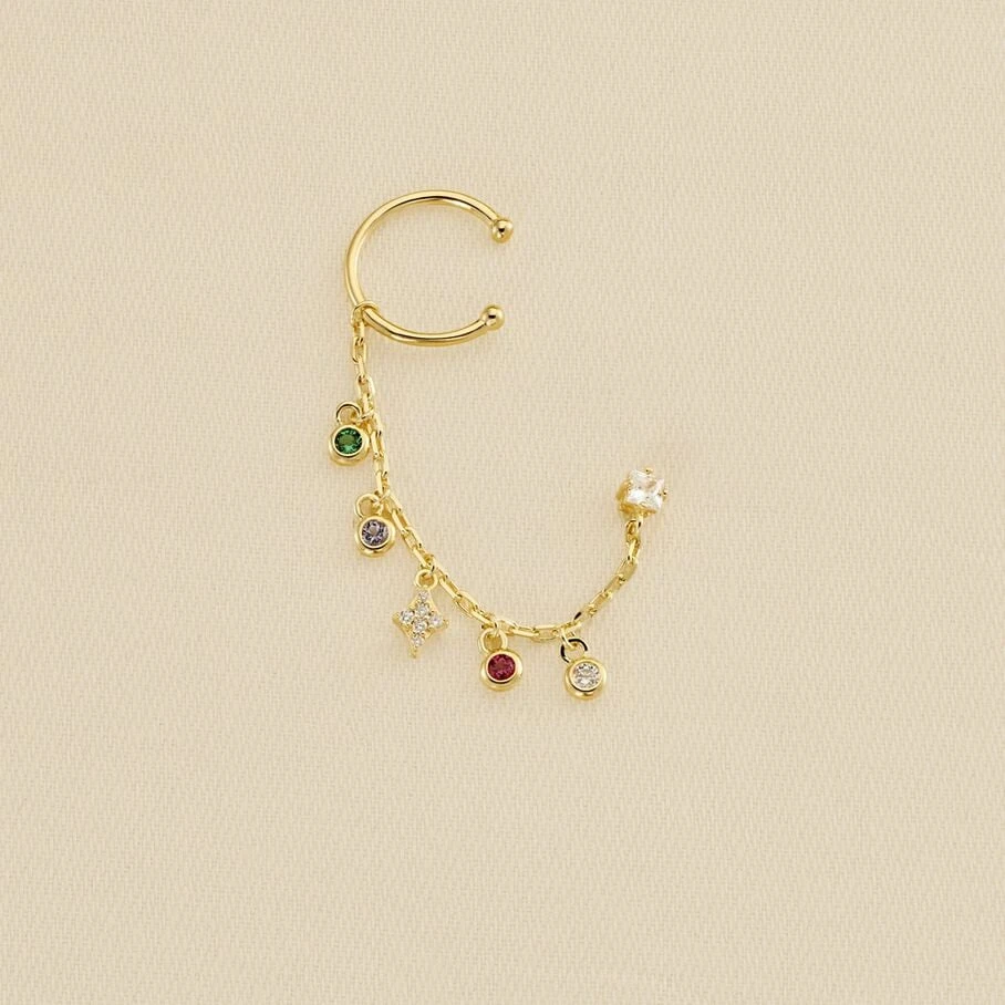 Piercing Ear Cuff MIX & MATCH - Multicolore / Doré 3 Piercing Ear Cuff MIX & MATCH - Multicolore / Doré