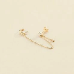 Piercing Ear Cuff AMAS - Cristal / Doré