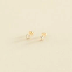 Boucles D'oreilles Puces BELOVED - Cristal / Doré