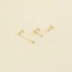 Piercing Puce MIX& MATCH - Cristal / Doré