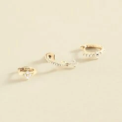 Piercing Créole MIX& MATCH - Cristal / Doré