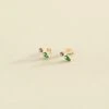 Boucles D'oreilles Puces ASTRE - Vert / Doré -Agatha 02390785 658 TU 01