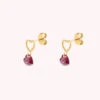 Boucles D'oreilles Puces BEGUIN - Rouge / Doré -Agatha 02390793 324 TU 01