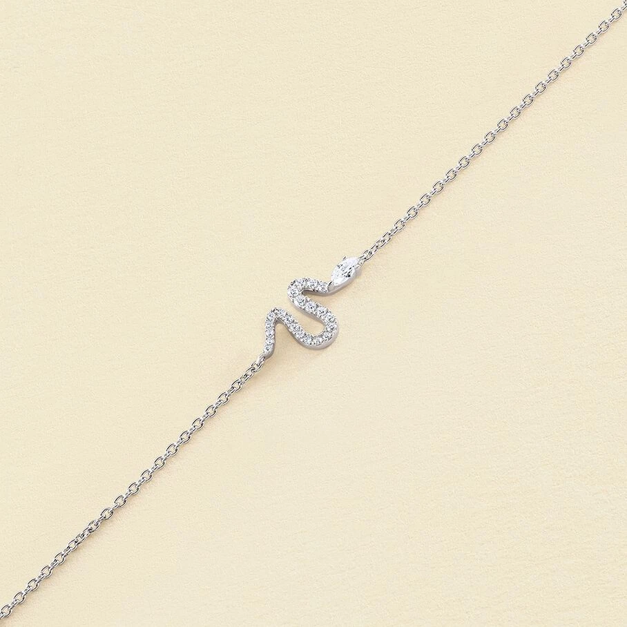 Bracelet Souple SNAKY - Cristal / Argenté 3 Bracelet Souple SNAKY - Cristal / Argenté