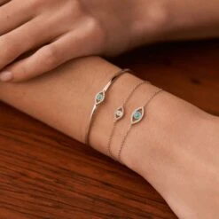 Bracelet Souple LUCKY EYE - Turquoise / Argenté -Agatha 02420755 650 TU M2
