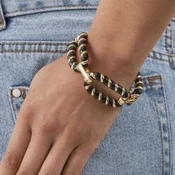 Bracelet Souple SESHA - Noir / Doré -Agatha 02451152 270 TU M2