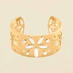 Manchette CARAIBES - Nacre / Doré