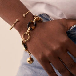 Bracelet Souple BOUCLE - Ecaille / Doré -Agatha 02480102 173 TU M2