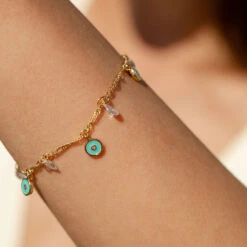 Bracelet Souple CYCLADES - Turquoise / Doré -Agatha 02480272 731 TU M1