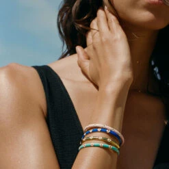 Jonc CYCLADES - Turquoise / Doré -Agatha 02480276 731 TU M2