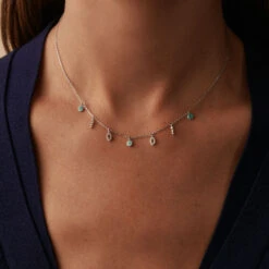 Collier Ras Du Cou LUCKY EYE - Turquoise / Argenté 8 Collier Ras Du Cou LUCKY EYE - Turquoise / Argenté -Agatha 02623702 650 TU M1