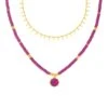 Collier Mi-long BAIA - Fuchsia / Doré -Agatha 02651354 188 TU 01