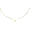 Collier Ras Du Cou LETTRE W - Cristal / Doré