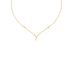 Collier Ras Du Cou LETTRE Y - Cristal / Doré