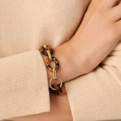 Collier Mi-long BOUCLE - Ecaille / Doré -Agatha 02680142 173 TU M2