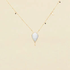 Collier Mi-long CREPUSCULE - Blanc / Doré