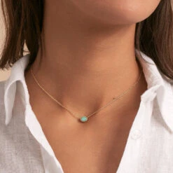 Collier Ras Du Cou ATMA - Amazonite/ Jaune -Agatha 02690136 780 TU M1